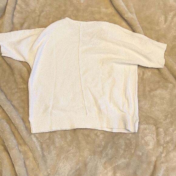 Coldwater Creek Cream Short Sleeve Sweater | Sz PM - Picture 5 of 5
